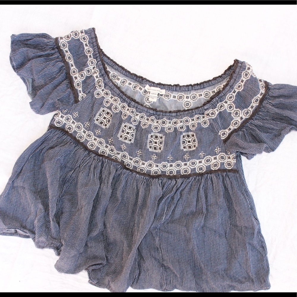American Eagle Blue Flowy Top for Women